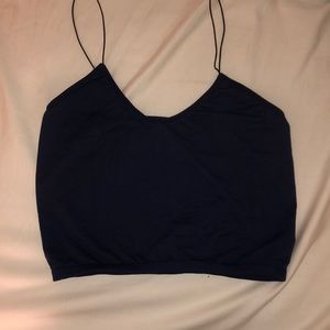 Dark blue Free people crop top.